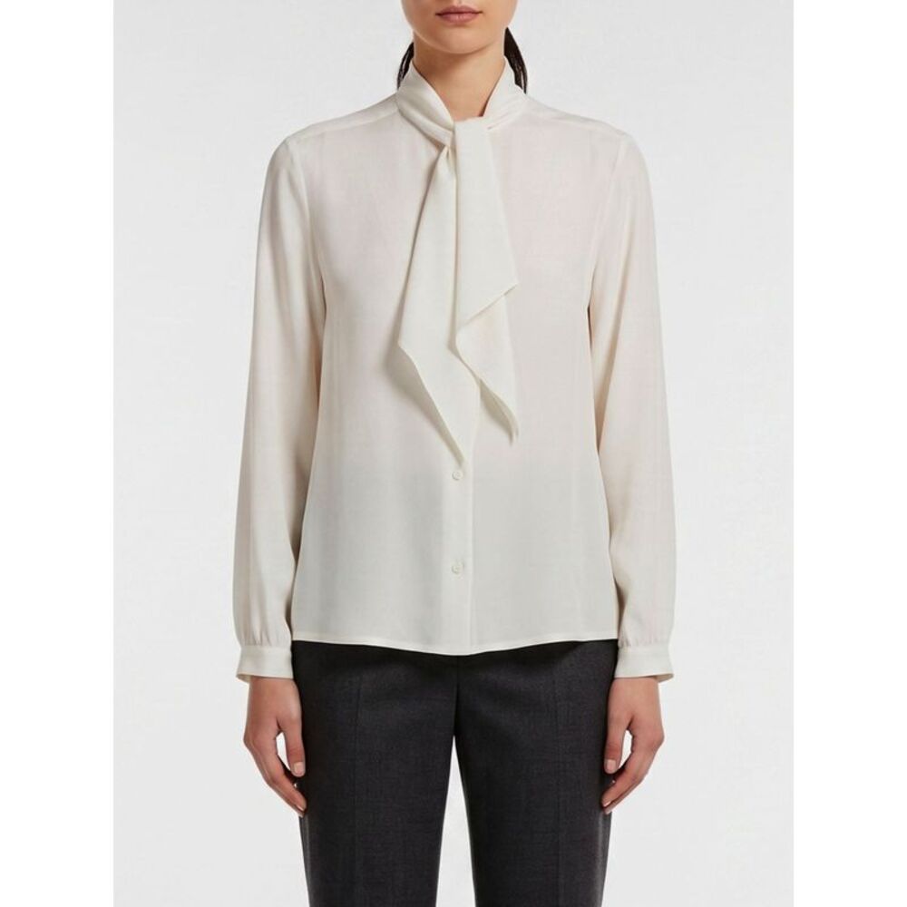 Max Mara Women Max Mara Pure Silk Shirt With Pussy-Bow Collar And Long Sleeves